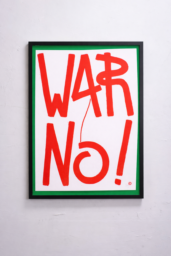 »WAR NO!«  Signierter Siebdruck von SP38
