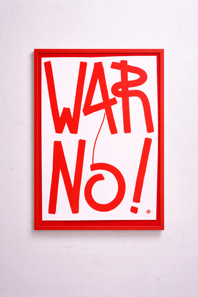 »WAR NO!«  Signierter Siebdruck von SP38
