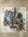 Abstraktes Porträt mit farbiger Kreide auf Papier vom irischen Künstler David Hedderman, 100 × 100 cm, ausgestellt bei Frameworks Berlin.
