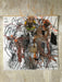 Zeitgenössische Kreidezeichnung mit abstrakten Figuren vom irischen Künstler David Hedderman, 100 × 100 cm, erhältlich bei Frameworks Berlin.